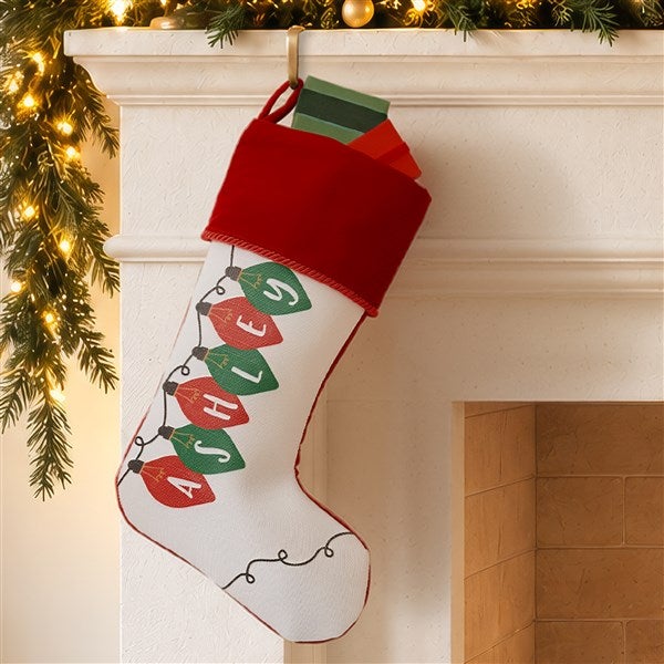 Holiday Lights Personalized Christmas Stockings - 32634