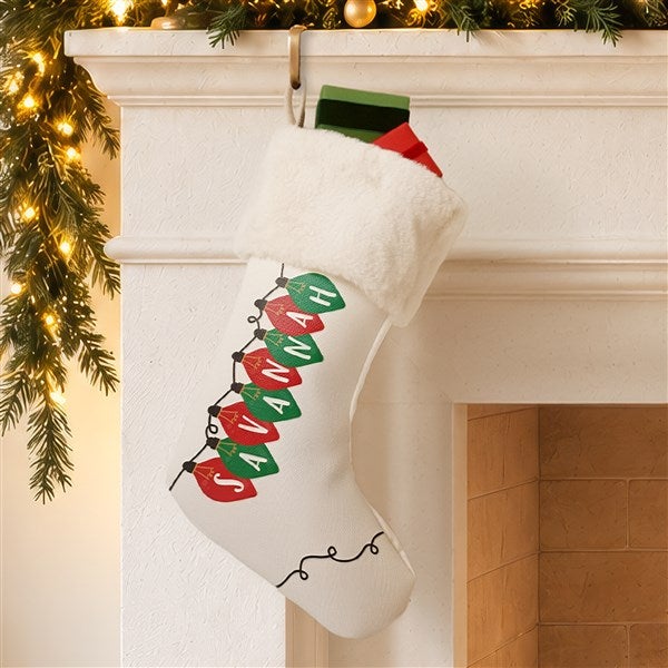 Holiday Lights Personalized Christmas Stockings - 32634
