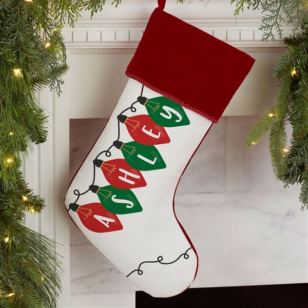 Holiday Lights Personalized Christmas Stockings - 32634