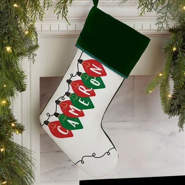 Holiday Lights Personalized Christmas Stockings - 32634