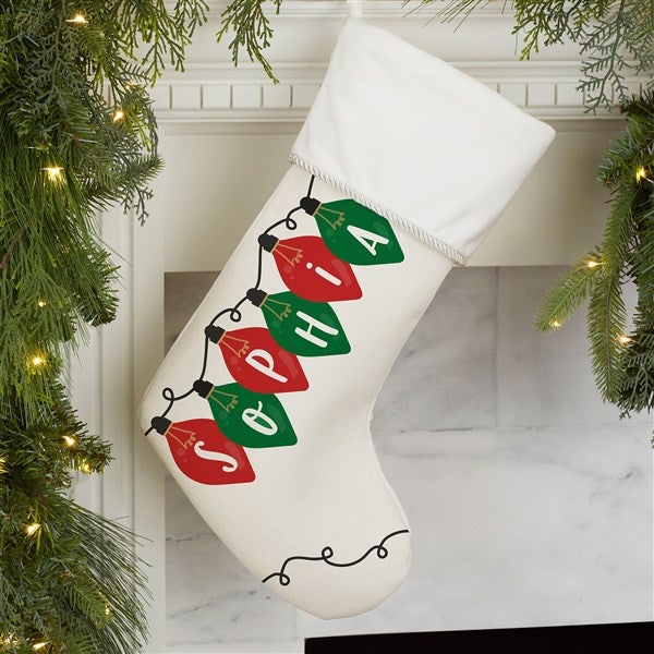 Holiday Lights Personalized Christmas Stockings - 32634