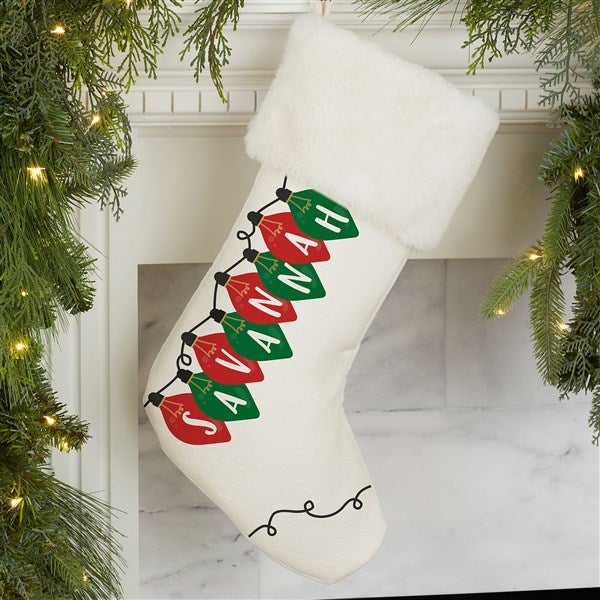 Holiday Lights Personalized Christmas Stockings - 32634