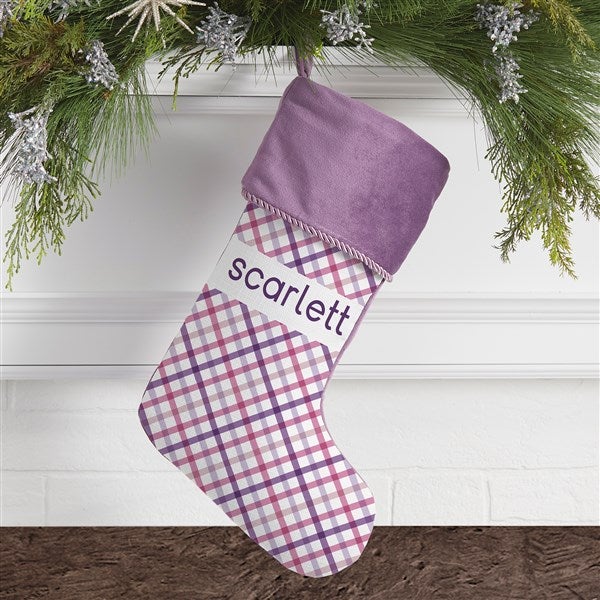Personalized Plaid Christmas Stockings - 32636
