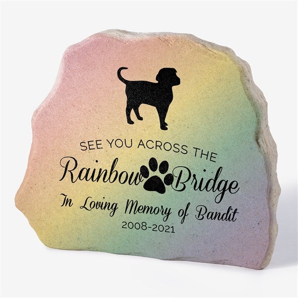 Rainbow Bridge Dog Breed Memorial Personalized Garden Stone - 32639