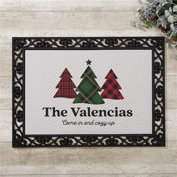 Plaid & Print Personalized Christmas Doormats - 32644