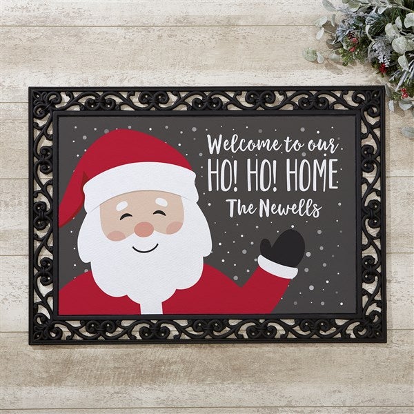 Ho! Ho! Home Santa Personalized Christmas Doormats - 32647