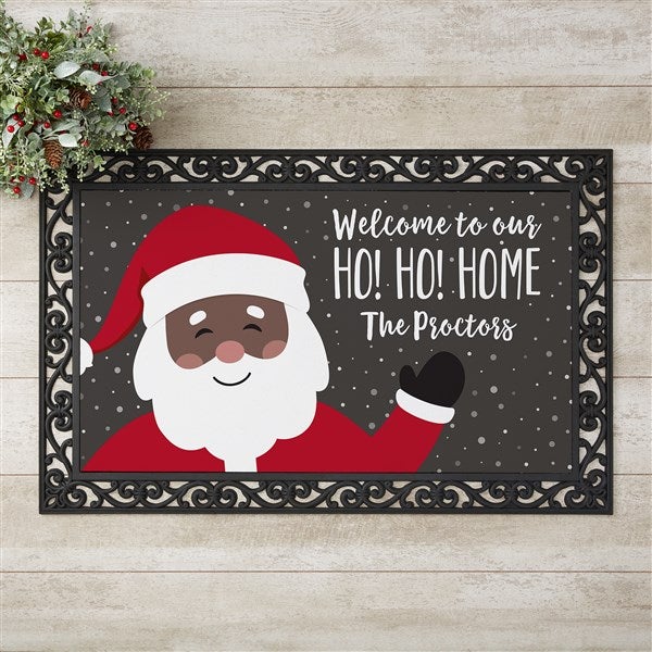 Ho! Ho! Home Santa Personalized Christmas Doormats - 32647