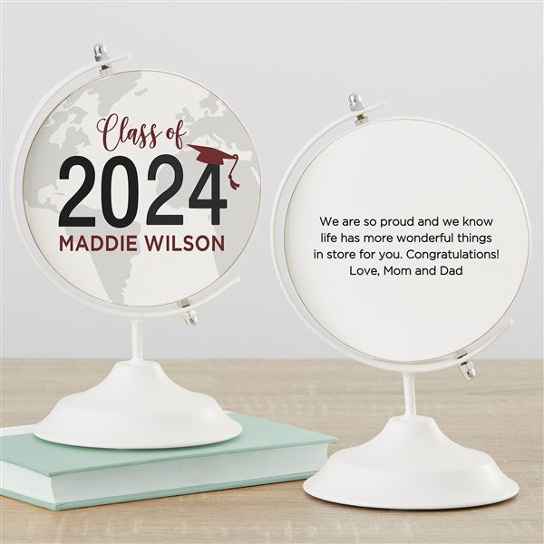 Classic Graduation Personalized Wooden Decorative Globe  - 32653