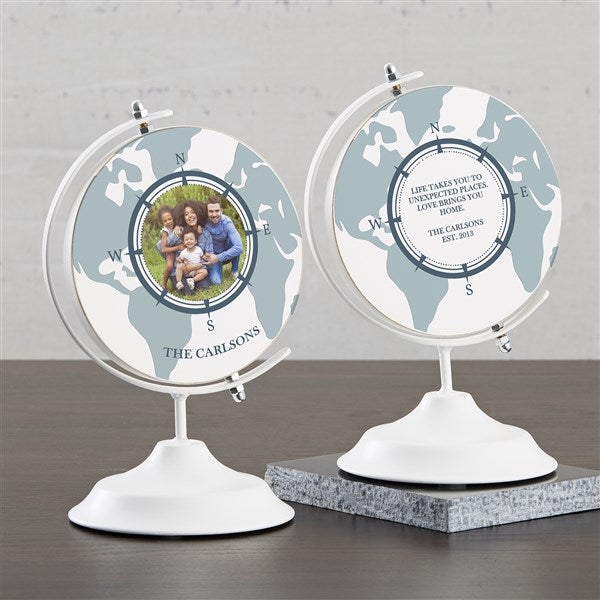 Family Photo Personalized Wooden Decorative Globe - 32657