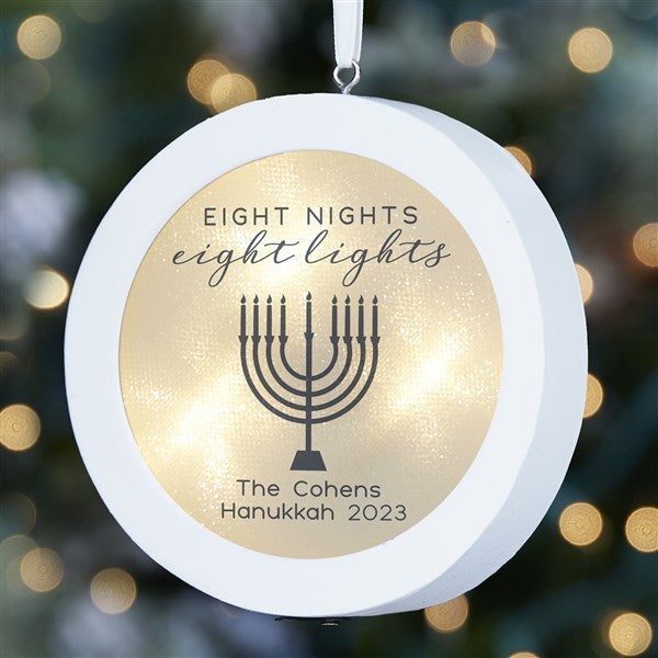 Hanukkah Personalized LED Light Ornament - 32662