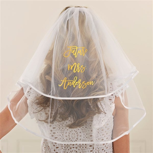 Personalized Future Mrs. Bachelorette Party Bridal Veil