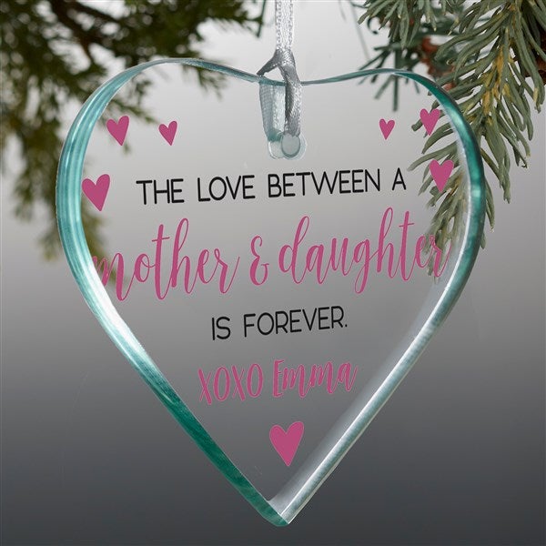 Mother & Daughter Personalized Glass Heart Ornaments - 32681