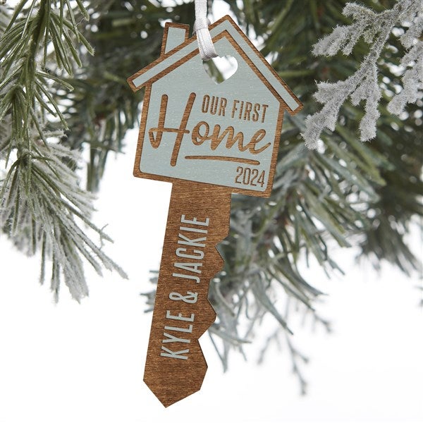 Our New Home Personalized Wood Key Ornament - 32688