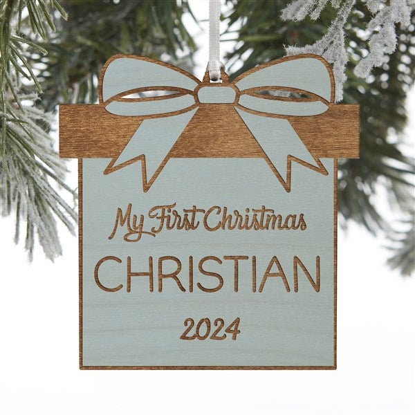 Baby Christmas Present Personalized Wood Ornaments - 32690