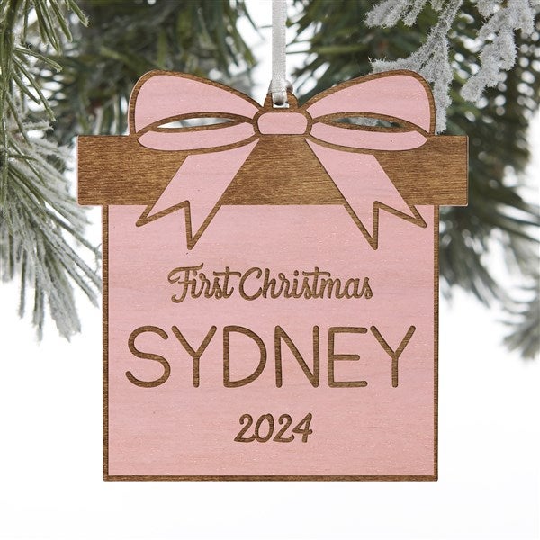 Baby Christmas Present Personalized Wood Ornaments - 32690