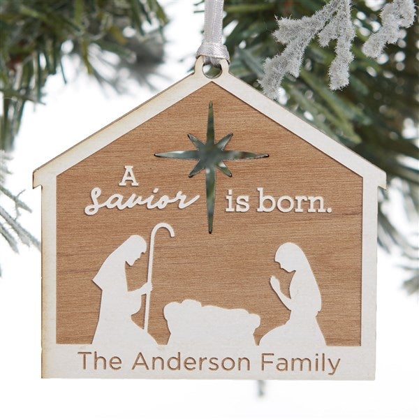 Nativity Personalized Wood Ornament - 32692