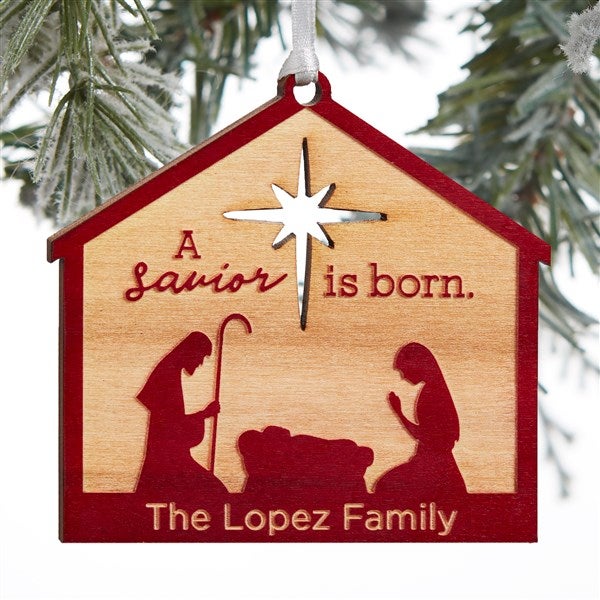 Nativity Personalized Wood Ornament - 32692