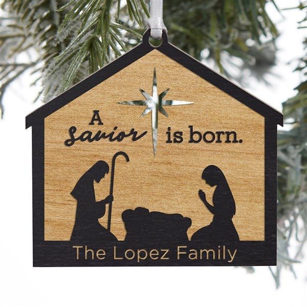 Nativity Personalized Wood Ornament - 32692