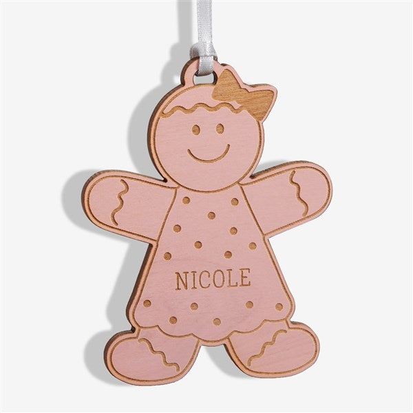 Gingerbread Family Character Personalized Wood Ornament - 32693