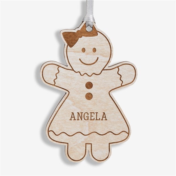 Gingerbread Family Character Personalized Wood Ornament - 32693