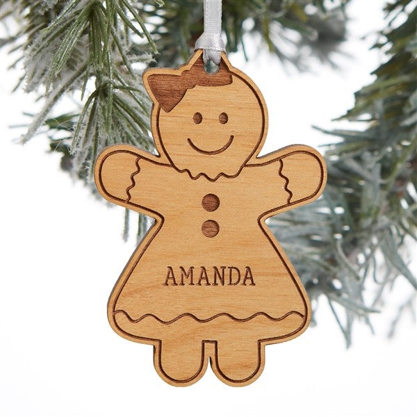 Gingerbread Family Character Personalized Wood Ornament - 32693