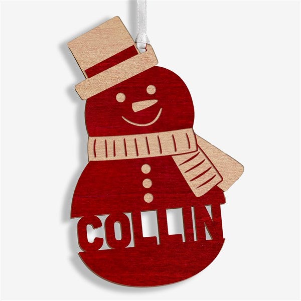 Snowman Character Personalized Wood Ornament - 32694