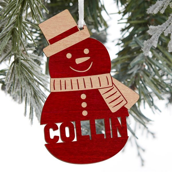 Snowman Character Personalized Wood Ornament - 32694