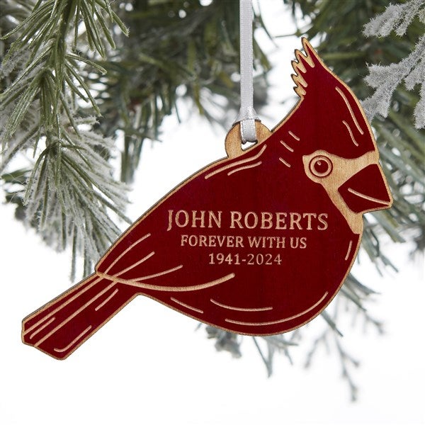 Cardinal Memorial Personalized Wood Ornaments - 32700