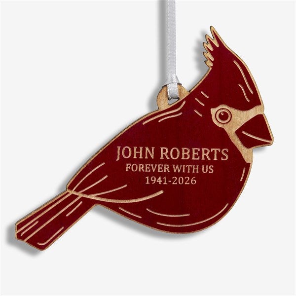 Cardinal Memorial Personalized Wood Ornaments - 32700