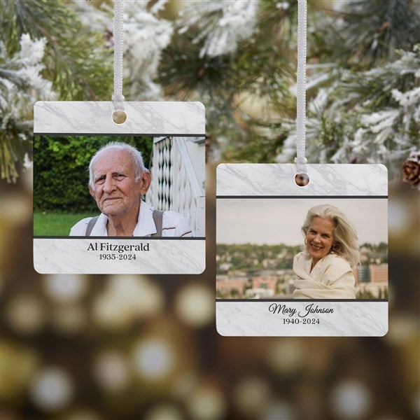 Double Photo Memorial Personalized Photo Ornaments - 32701