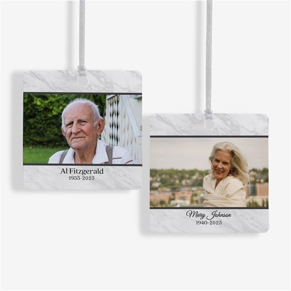 Double Photo Memorial Personalized Photo Ornaments - 32701
