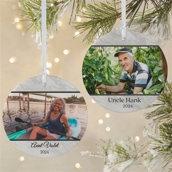 Double Photo Memorial Personalized Photo Ornaments - 32701