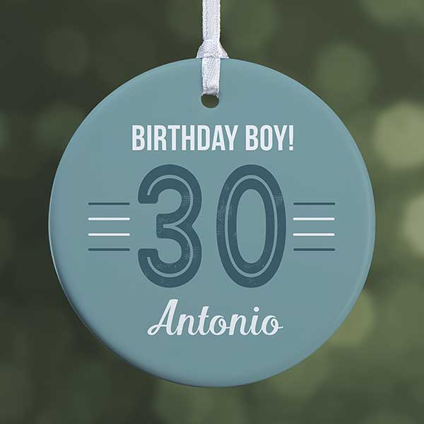 Modern Milestone Birthday Personalized Christmas Ornaments - 32703