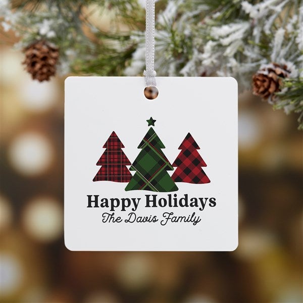 Plaid & Prints Family Personalized Ornaments - 32704