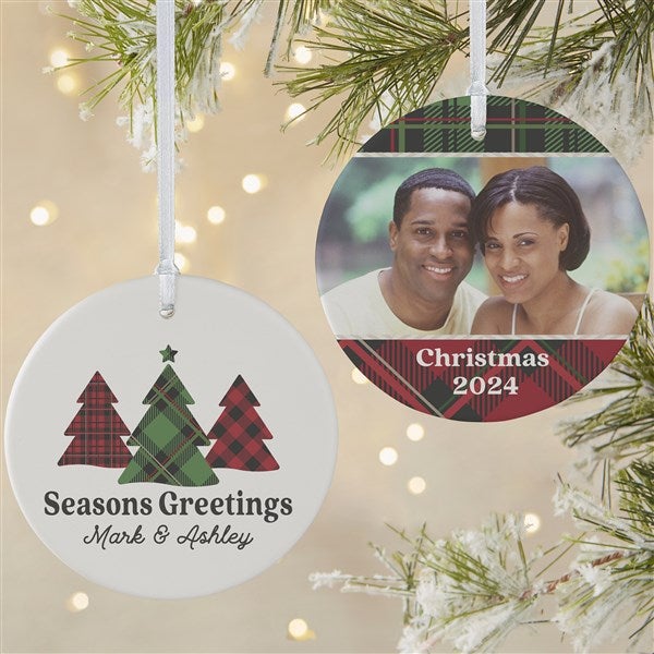 Plaid & Prints Family Personalized Ornaments - 32704