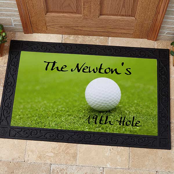 Personalized Golf Doormat 20x35 19th Hole Design