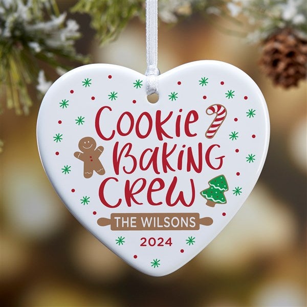 Cookie Baking Crew Personalized Heart Ornaments - 32720