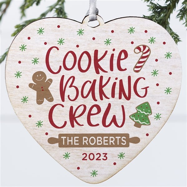 Cookie Baking Crew Personalized Heart Ornaments - 32720