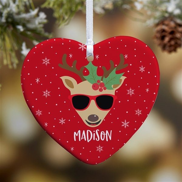 Build Your Own Reindeer Personalized Heart Ornaments