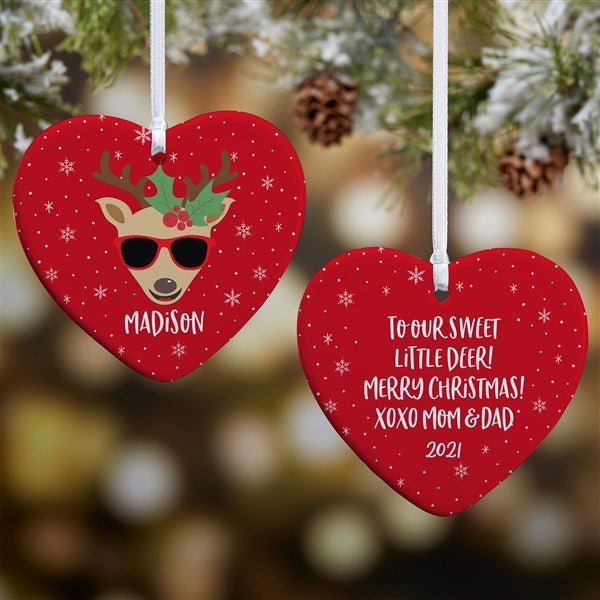 Build Your Own Reindeer Personalized Heart Ornaments - 32722