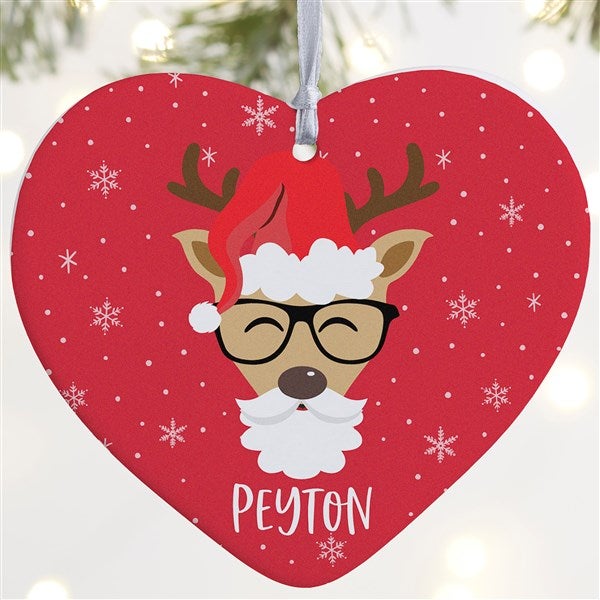 Build Your Own Reindeer Personalized Heart Ornaments - 32722