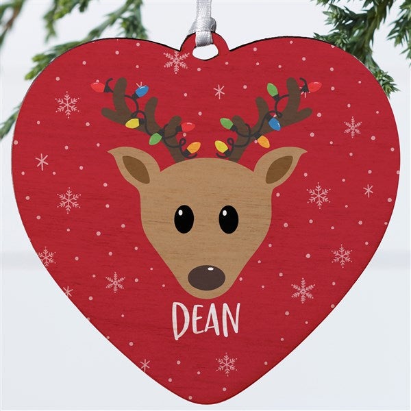 Build Your Own Reindeer Personalized Heart Ornaments