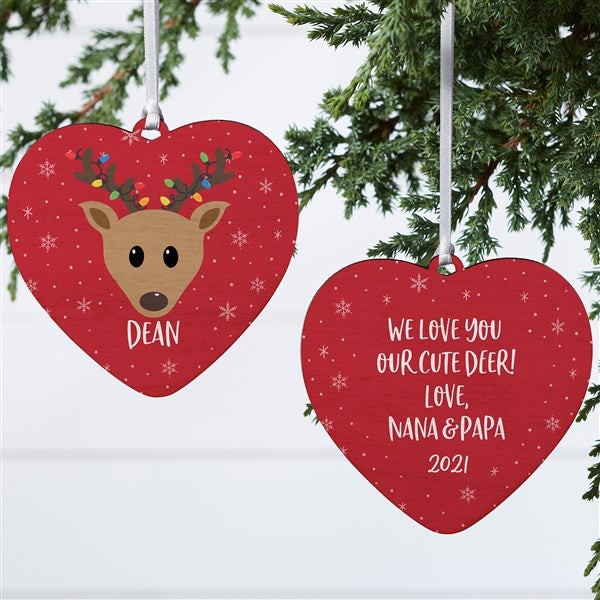 Build Your Own Reindeer Personalized Heart Ornaments - 32722