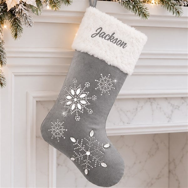 Season's Sparkle Embroidered Christmas Stockings - 32755