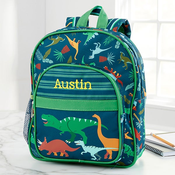 Personalised Childrens Bag School Backpack Rucksack ~ Dinosaur with name 