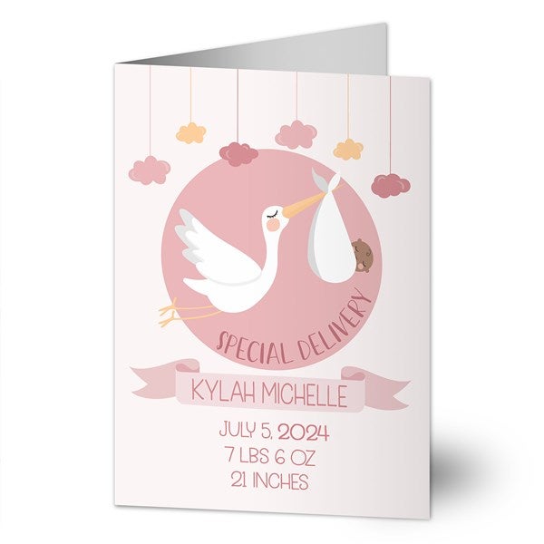 It's A Girl Personalized Baby Girl Congratulations Cards - 32765