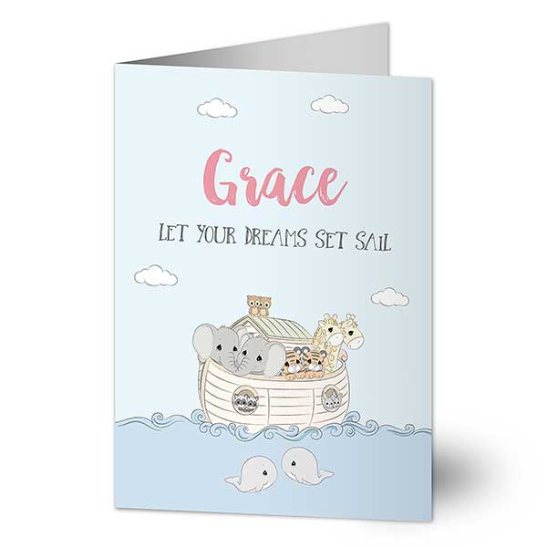 Precious Moments Noah's Ark Personalized Baby Greeting Cards - 32771