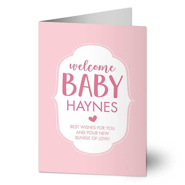 Welcome Baby Girl Personalized Baby Girl Congratulations Cards - 32773