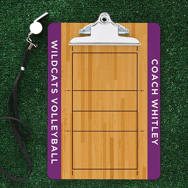 Volleyball Court Personalized Dry Erase Clipboard