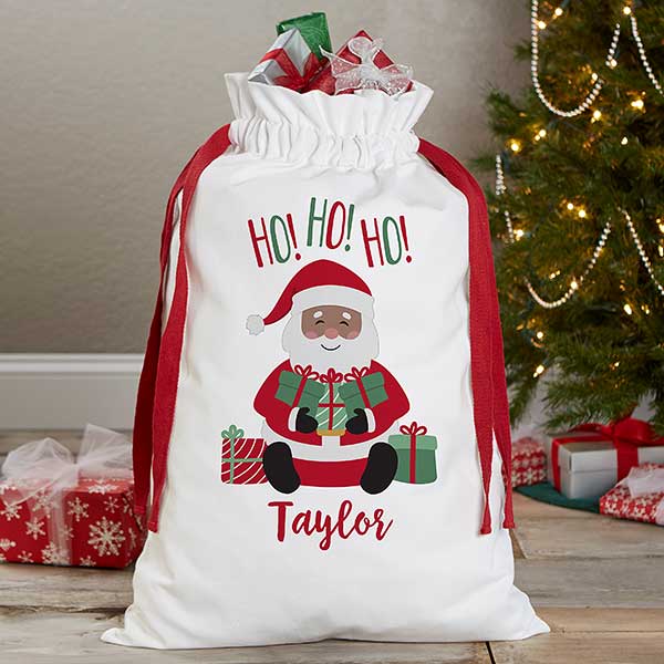 Santa Personalized Canvas Drawstring Santa Sack - 32805